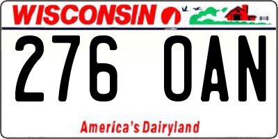 WI license plate 276OAN