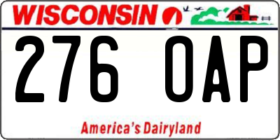 WI license plate 276OAP
