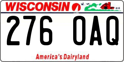 WI license plate 276OAQ