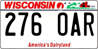 WI license plate 276OAR