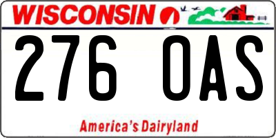 WI license plate 276OAS
