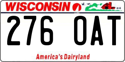 WI license plate 276OAT