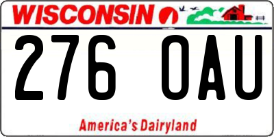 WI license plate 276OAU