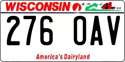 WI license plate 276OAV