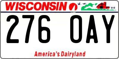 WI license plate 276OAY