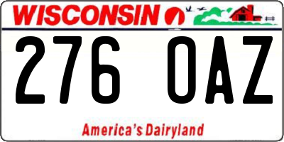 WI license plate 276OAZ