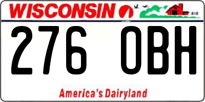 WI license plate 276OBH