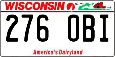 WI license plate 276OBI
