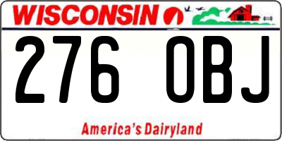 WI license plate 276OBJ