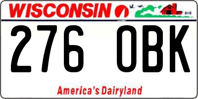 WI license plate 276OBK