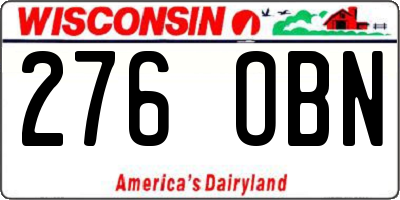 WI license plate 276OBN