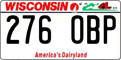 WI license plate 276OBP