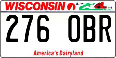WI license plate 276OBR