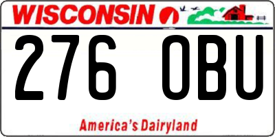 WI license plate 276OBU