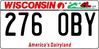 WI license plate 276OBY