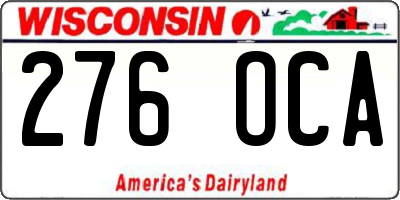 WI license plate 276OCA