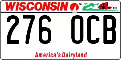 WI license plate 276OCB