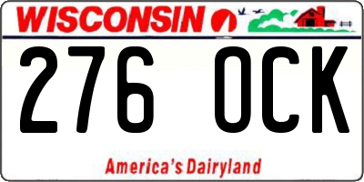 WI license plate 276OCK