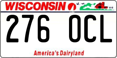 WI license plate 276OCL