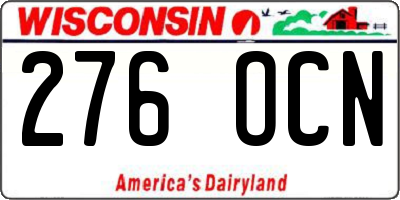 WI license plate 276OCN
