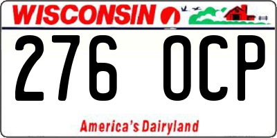 WI license plate 276OCP