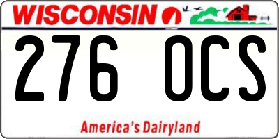 WI license plate 276OCS