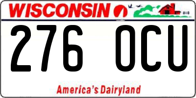 WI license plate 276OCU