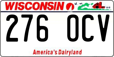WI license plate 276OCV