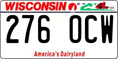 WI license plate 276OCW