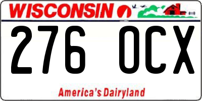 WI license plate 276OCX