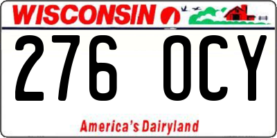 WI license plate 276OCY