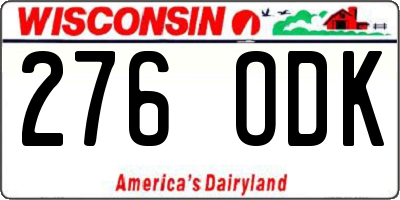 WI license plate 276ODK