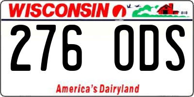 WI license plate 276ODS