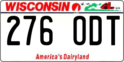 WI license plate 276ODT