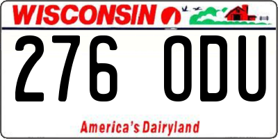 WI license plate 276ODU