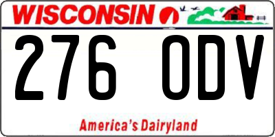 WI license plate 276ODV