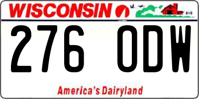 WI license plate 276ODW