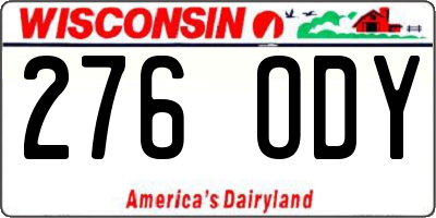 WI license plate 276ODY