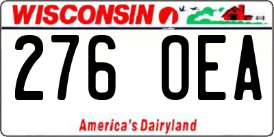 WI license plate 276OEA