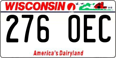 WI license plate 276OEC
