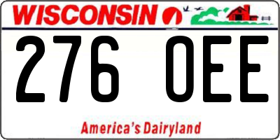 WI license plate 276OEE