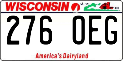 WI license plate 276OEG