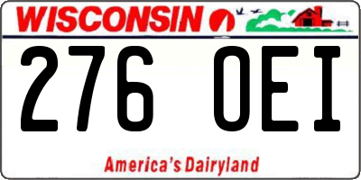 WI license plate 276OEI