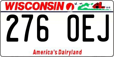 WI license plate 276OEJ