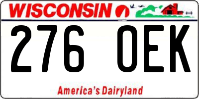 WI license plate 276OEK