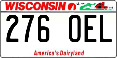 WI license plate 276OEL