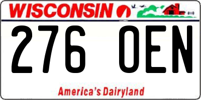 WI license plate 276OEN