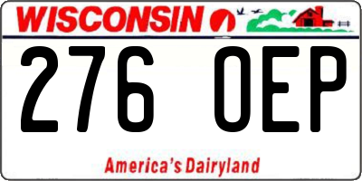WI license plate 276OEP