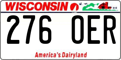 WI license plate 276OER