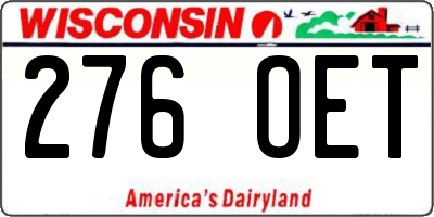 WI license plate 276OET